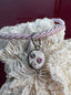 Three Sapphires Pebble Charm in Oxidized Silver