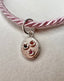 Three Sapphires Pebble Charm in Oxidized Silver