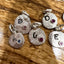 Alphabet Letter Pebble Charm with Precious Stone in Silver