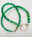 Green Fire Opal Necklace with Organic Link and Diamonds in Gold