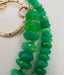 Green Fire Opal Necklace with Organic Link and Diamonds in Gold
