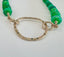 Green Fire Opal Necklace with Organic Link and Diamonds in Gold