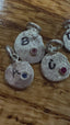 Alphabet Letter Pebble Charm with Precious Stone in Silver