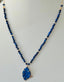 Freeform Royal Blue Lapis Lazuli Pendant Necklace in 14K Gold