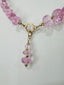 Pale Pink Sapphire Beaded Necklace with Pendant in 14K Gold