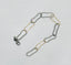 Narrow Bean Link Bracelet in 14K Gold and Oxidized Silver