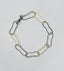Narrow Bean Link Bracelet in 14K Gold and Oxidized Silver