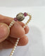 Ruby and Seed Pearl Bracelet With Center Bead in 14K Gold and Silver