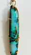 Turquoise Necklace with Australian Boulder Opal Pendant in 14K Gold