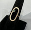 Green Moissanite Open Oval Ring in 14K Gold