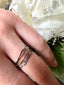Dainty and Organic Wave Ring Set in 14K Gold and Silver