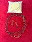 TriColor Organic Bean Link Bracelet in 14K Gold and Silver