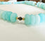 Ocean Blue Opal Necklace with Center Bead in Gold and Silver