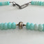 Ocean Blue Opal Necklace with Center Bead in Gold and Silver