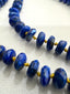 Faceted Lapis Lazuli Beaded Necklace in Silver