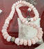Pink Peruvian Opal Necklace with Central Sphere in 24K Gold and Oxidized Silver