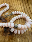 Pink Peruvian Opal Necklace with Central Sphere in 24K Gold and Oxidized Silver