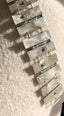 Rough Diamond Pink Sapphire Link Bracelet in Sterling Silver and 14K Gold