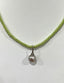 Mauve Grey Almost Round Pearl Charm with Teeny Tiny Diamonds in Silver