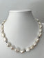 White Nugget Pearl Necklace in Oxidized Silver