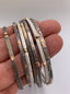 Four Wrap Bangle Bracelet in 14K Gold and Silver