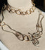 Mystic Funk Bony Chain Necklace With Triskelion in Bronze and Silver