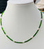 Chrome Diopside and Pearl Necklace in Gold