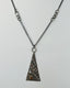 Triangle Pendant Necklace with Circles in Oxidized Silver and Gold