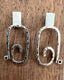 Cube and Spiral Earrings in Silver