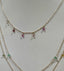 Dainty Five Teardrop Pink Sapphire Charm Necklace in Gold