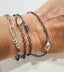Keshi Pearl and Tanzanite Opera Chain Necklace in Bi-Color Silver