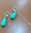 Green Chalcedony Long Drop with Opal Ear Threader Earrings in Silver