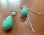 Green Chalcedony Long Drop with Opal Ear Threader Earrings in Silver