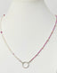 Half Pink Sapphire Half Keshi Pearl Necklace in Silver