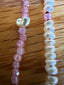 Half Pink Sapphire Half Keshi Pearl Necklace in Silver