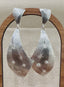 Dangling Shield Earrings with Diamonds in Oxidized Silver