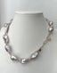 Light Purple Flameball Pearl Necklace in Gold