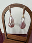 Light Purple Flameball Pearl Dangle Earrings in 14K Gold