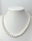 White Round Pearl Necklace in Silver