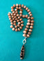 Peach Moonstone Necklace with Jasper Pendant in Silver
