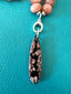 Peach Moonstone Necklace with Jasper Pendant in Silver