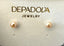 Ivory Round Button Pearl Stud Earrings in Silver