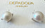 Almost Round White Pearl Stud Earrings in Silver