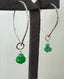 Lotus Leaf Dangle Earrings with Stone Choice in Silver