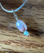 Lotus Leaf Dangle Earrings with Stone Choice in Silver