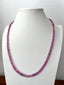 Violet Pink Sapphire Rondelle Necklace in Oxidized Silver and Gold