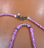 Violet Pink Sapphire Rondelle Necklace in Oxidized Silver and Gold