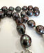 Large Peacock Baroque Pearl Necklace in Silver