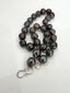 Large Peacock Baroque Pearl Necklace in Silver