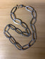 Open Oval Link Chain Necklace in 14k Gold and Oxidized Silver